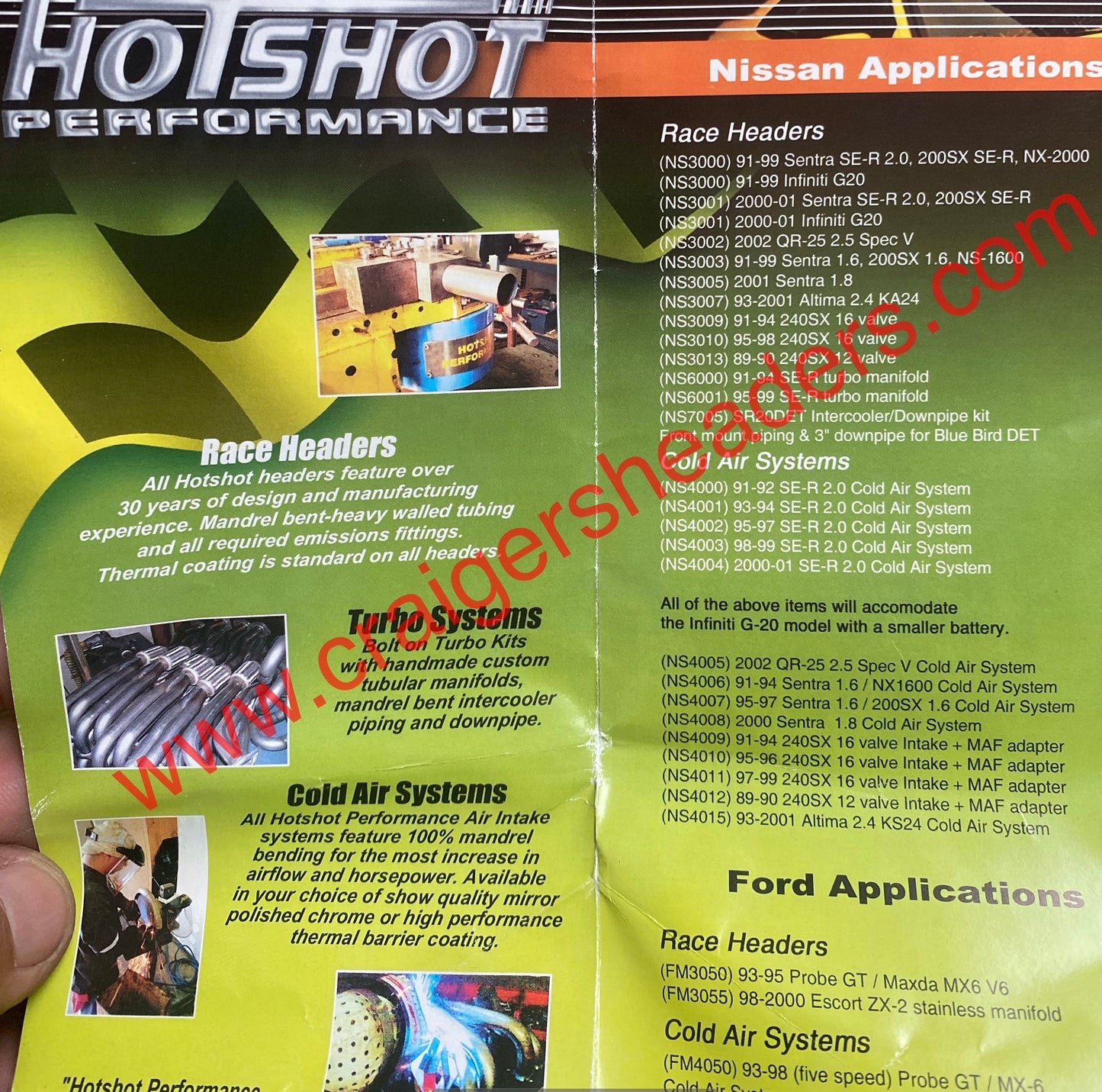 Hotshot Peformance Header - Nissan Sentra SE-R 2.0, 200SX SE-R, Infiniti G20 - PN# NS3001