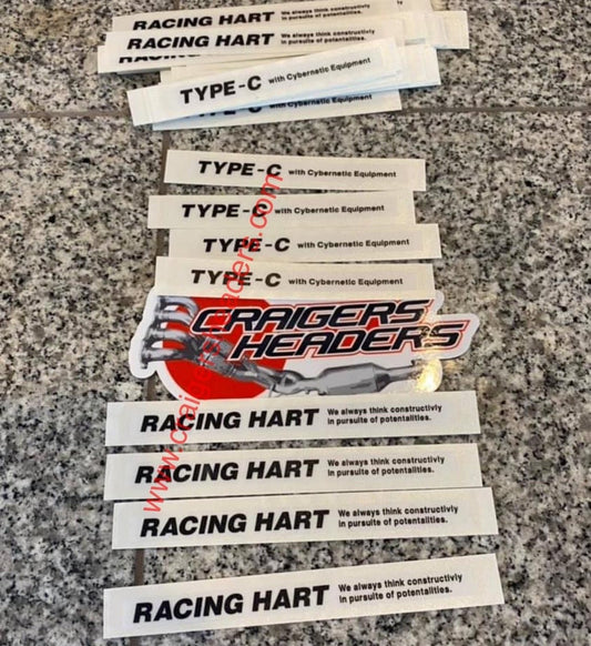 Racing Hart Type C Lip Replacement Stickers. Racing Hart Type C Tracers and Type C's.